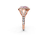 Rose gold Double Halo Fancy Pink Pear Cut Diamond Split Shank Engagement Ring with Four-Prong Setting_5