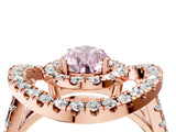 Rose gold Double Halo Fancy Pink Pear Cut Diamond Split Shank Prong Setting Ring_4