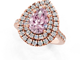 Rose gold Double Halo Fancy Pink Pear  Diamond Pave Band with Four-Prong Setting_49