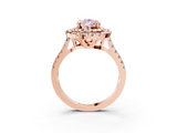 Rose gold Double Halo Fancy Pink Pear  Diamond Pave Band with Four-Prong Setting_51