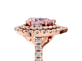 Rose gold Double Halo Fancy Pink Pear  Diamond Pave Band with Four-Prong Setting_53