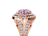 Rose gold Double Halo Fancy Pink Round -Shaped Split Shank Diamond Ring with Prong Setting_20
