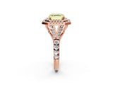 Rose gold Double Halo Fancy Yellow Asscher -Shaped Split Shank Diamond Ring with Prong Setting_17