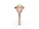 Rose gold Double Halo Fancy Yellow Asscher Cut Diamond Split Shank Engagement Ring with Four-Prong Setting_5