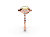 Rose gold Double Halo Fancy Yellow Asscher  Diamond Pave Band with Four-Prong Setting_2