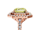 Rose gold Double Halo Fancy Yellow Asscher  Diamond Pave Band with Four-Prong Setting_5