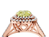 Rose gold Double Halo Fancy Yellow Cushion Cut Diamond Split Shank Engagement Ring with Four-Prong Setting_7