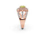Rose gold Double Halo Fancy Yellow Cushion Cut Diamond Split Shank Pave Set Ring_5