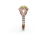Rose gold Double Halo Fancy Yellow Cushion  Cut Diamond Split Shank Ring with Four Prong Setting_22