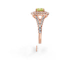 Rose gold Double Halo Fancy Yellow Cushion  Cut Pave Split Shank Prong Set Ring_17