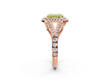 Rose gold Double Halo Fancy Yellow Emerald -Shaped Split Shank Diamond Ring with Prong Setting_17