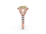 Rose gold Double Halo Fancy Yellow Emerald Cut Diamond Split Shank Engagement Ring with Four-Prong Setting_5