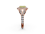 Rose gold Double Halo Fancy Yellow Emerald  Cut Diamond Split Shank Ring with Four Prong Setting_22