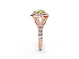 Rose gold Double Halo Fancy Yellow Heart Cut Diamond Split Shank Engagement Ring with Four-Prong Setting_5