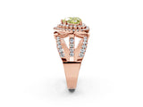 Rose gold Double Halo Fancy Yellow Heart Cut Diamond Split Shank Pave Set Ring_5