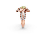 Rose gold Double Halo Fancy Yellow Heart Cut Diamond Split Shank Prong Setting Ring_2