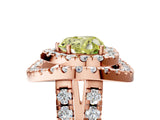 Rose gold Double Halo Fancy Yellow Heart Cut Diamond Split Shank Prong Setting Ring_5
