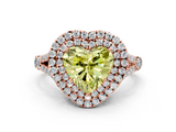 Rose gold Double Halo Fancy Yellow Heart  Cut Diamond Split Shank Ring with Four Prong Setting_20