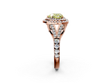 Rose gold Double Halo Fancy Yellow Heart  Cut Diamond Split Shank Ring with Four Prong Setting_22