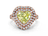 Rose gold Double Halo Fancy Yellow Heart  Cut Pave Split Shank Prong Set Ring_15