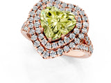Rose gold Double Halo Fancy Yellow Heart  Cut Pave Split Shank Prong Set Ring_16