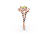 Rose gold Double Halo Fancy Yellow Heart  Cut Pave Split Shank Prong Set Ring_17