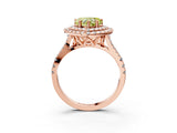 Rose gold Double Halo Fancy Yellow Heart  Cut Pave Split Shank Prong Set Ring_18