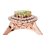 Rose gold Double Halo Fancy Yellow Heart  Cut Pave Split Shank Prong Set Ring_19