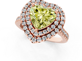Rose gold Double Halo Fancy Yellow Heart  Diamond Pave Band with Four-Prong Setting_44