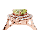 Rose gold Double Halo Fancy Yellow Heart  Diamond Pave Band with Four-Prong Setting_47
