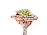 Rose gold Double Halo Fancy Yellow Heart  Diamond Pave Band with Four-Prong Setting_48