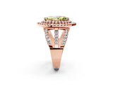 Rose gold Double Halo Fancy Yellow Marquise Cut Diamond Split Shank Pave Set Ring_5