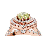 Rose gold Double Halo Fancy Yellow Marquise Cut Diamond Split Shank Pave Set Ring_7