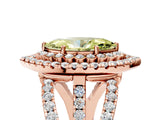 Rose gold Double Halo Fancy Yellow Marquise Cut Diamond Split Shank Pave Set Ring_8