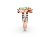 Rose gold Double Halo Fancy Yellow Marquise Cut Diamond Split Shank Prong Setting Ring_2