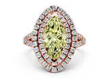 Rose gold Double Halo Fancy Yellow Marquise  Cut Pave Split Shank Prong Set Ring_15