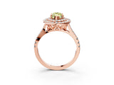 Rose gold Double Halo Fancy Yellow Marquise  Cut Pave Split Shank Prong Set Ring_18