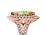 Rose gold Double Halo Fancy Yellow Marquise  Cut Pave Split Shank Prong Set Ring_20