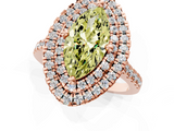 Rose gold Double Halo Fancy Yellow Marquise  Diamond Pave Band with Four-Prong Setting_19