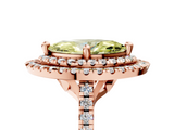 Rose gold Double Halo Fancy Yellow Marquise  Diamond Pave Band with Four-Prong Setting_23