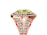 Rose gold Double Halo Fancy Yellow Oval Cut Diamond Split Shank Engagement Ring with Four-Prong Setting_8