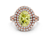 Rose gold Double Halo Fancy Yellow Oval  Cut Pave Split Shank Prong Set Ring_15