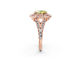 Rose gold Double Halo Fancy Yellow Oval  Cut Pave Split Shank Prong Set Ring_17