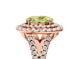 Rose gold Double Halo Fancy Yellow Oval  Cut Pave Split Shank Prong Set Ring_20