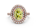 Rose gold Double Halo Fancy Yellow Oval  Diamond Pave Band with Four-Prong Setting_39