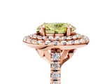 Rose gold Double Halo Fancy Yellow Oval  Diamond Pave Band with Four-Prong Setting_44