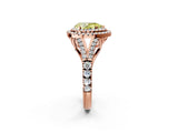 Rose gold Double Halo Fancy Yellow Pear Cut Diamond Split Shank Engagement Ring with Four-Prong Setting_5