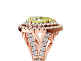 Rose gold Double Halo Fancy Yellow Pear Cut Diamond Split Shank Engagement Ring with Four-Prong Setting_8