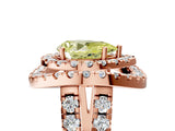 Rose gold Double Halo Fancy Yellow Pear Cut Diamond Split Shank Prong Setting Ring_5