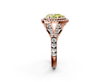 Rose gold Double Halo Fancy Yellow Pear  Cut Diamond Split Shank Ring with Four Prong Setting_21